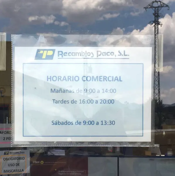 Recambios Paco S.L. - Caravaca de la Cruz
